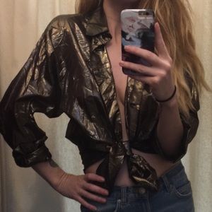 ❌SOLD❌Gold 80s blouse
